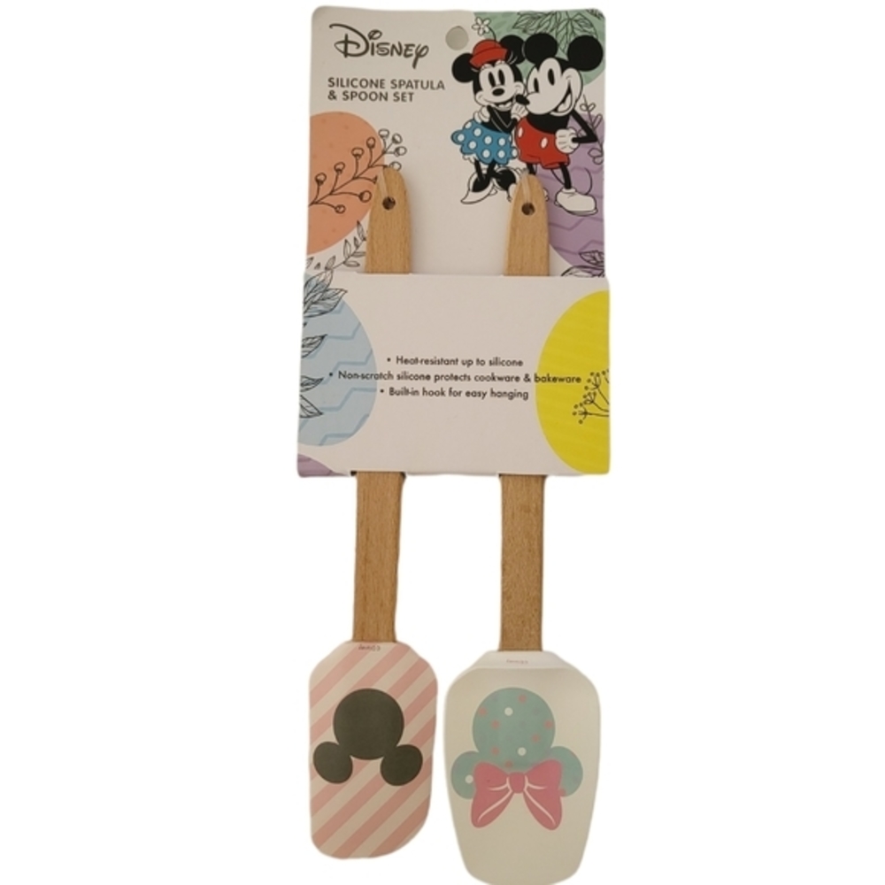 Disney mickey mouse and Minnie mouse silicone spatula and spoon set‎